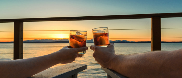 Couple Celebrating on a 10th Anniversary Vacation