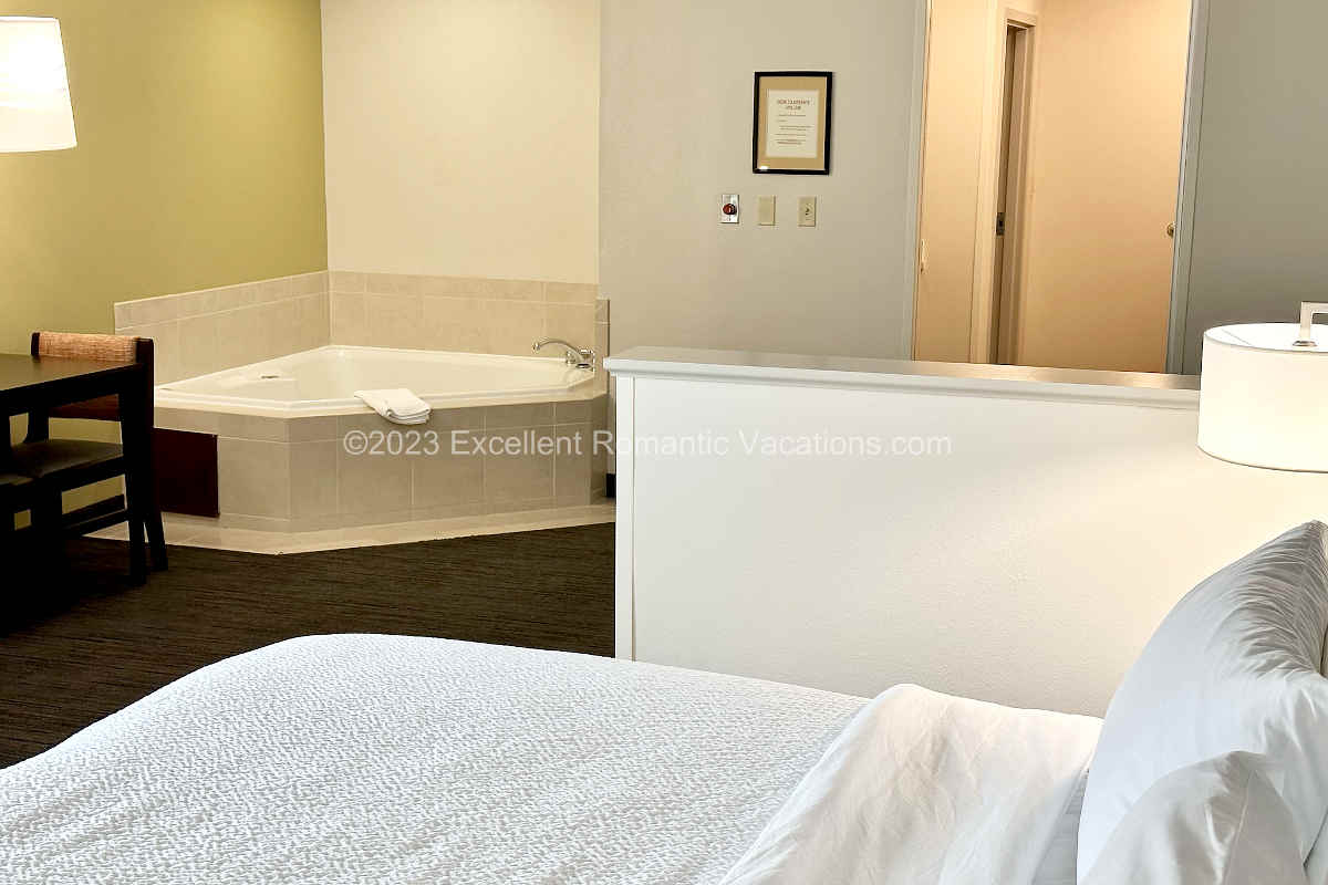 King Bed Suite with 2-Person Whirlpool Tub at the Holiday Inn Express in Wilmington, Delaware