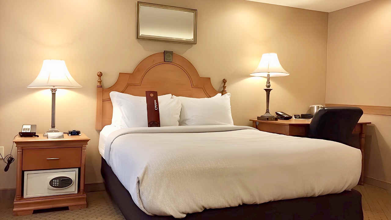 King Bed in A Room at the Ambassador Hotel in Milwaukee, Wisconsin