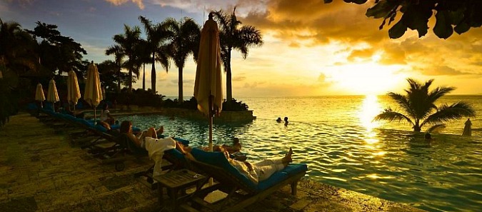 Romantic Caribbean Resort Sunset