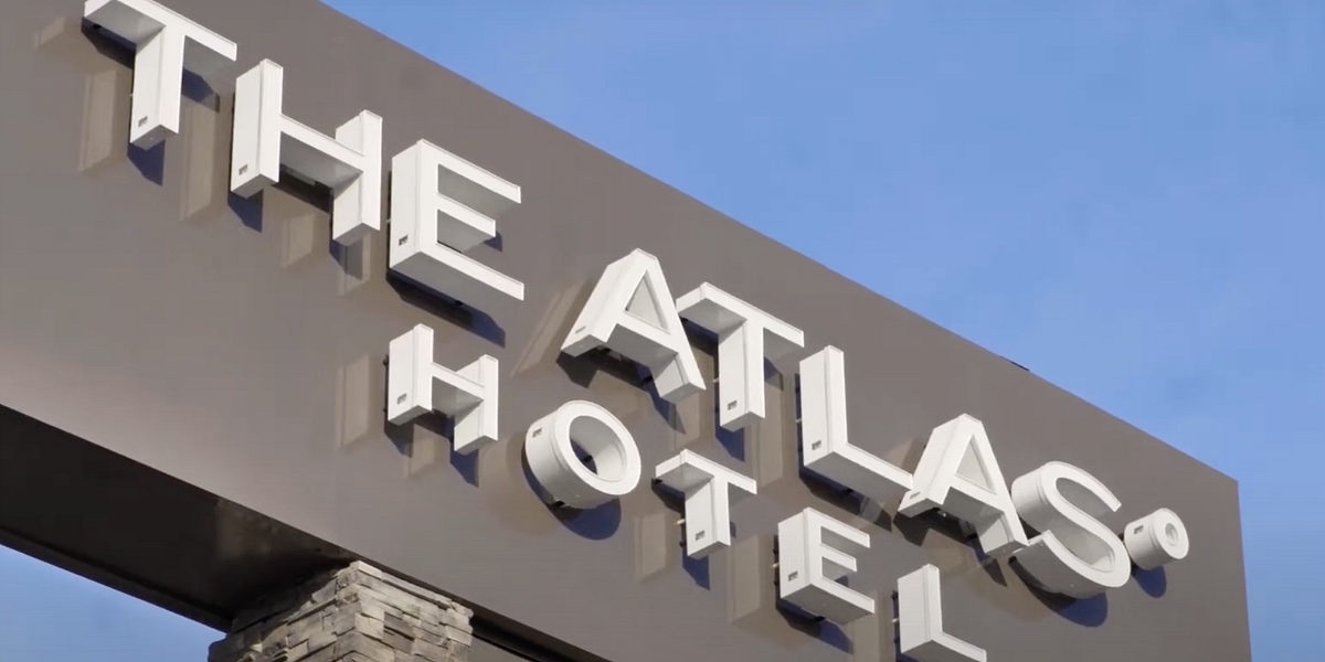 Outside Sign at the Atlas Hotel in Regina, SK