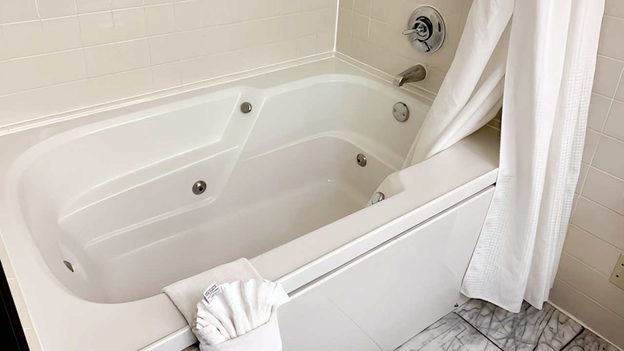 Jetted Tub in the Master Bath in a Room at the Ayres Hotel in Coast Mesa, California