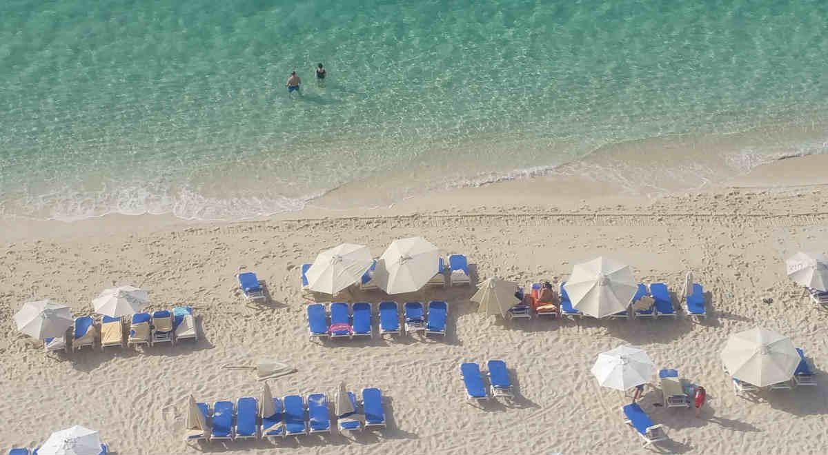 View of a Beach in the Bahamas in February