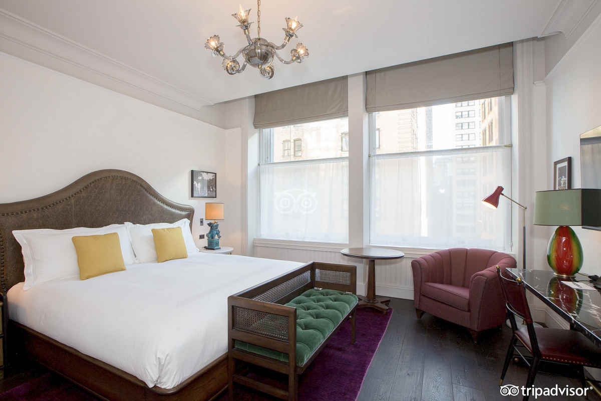 King Bed and Furniture in a Room at the Beekman Hotel, New York City