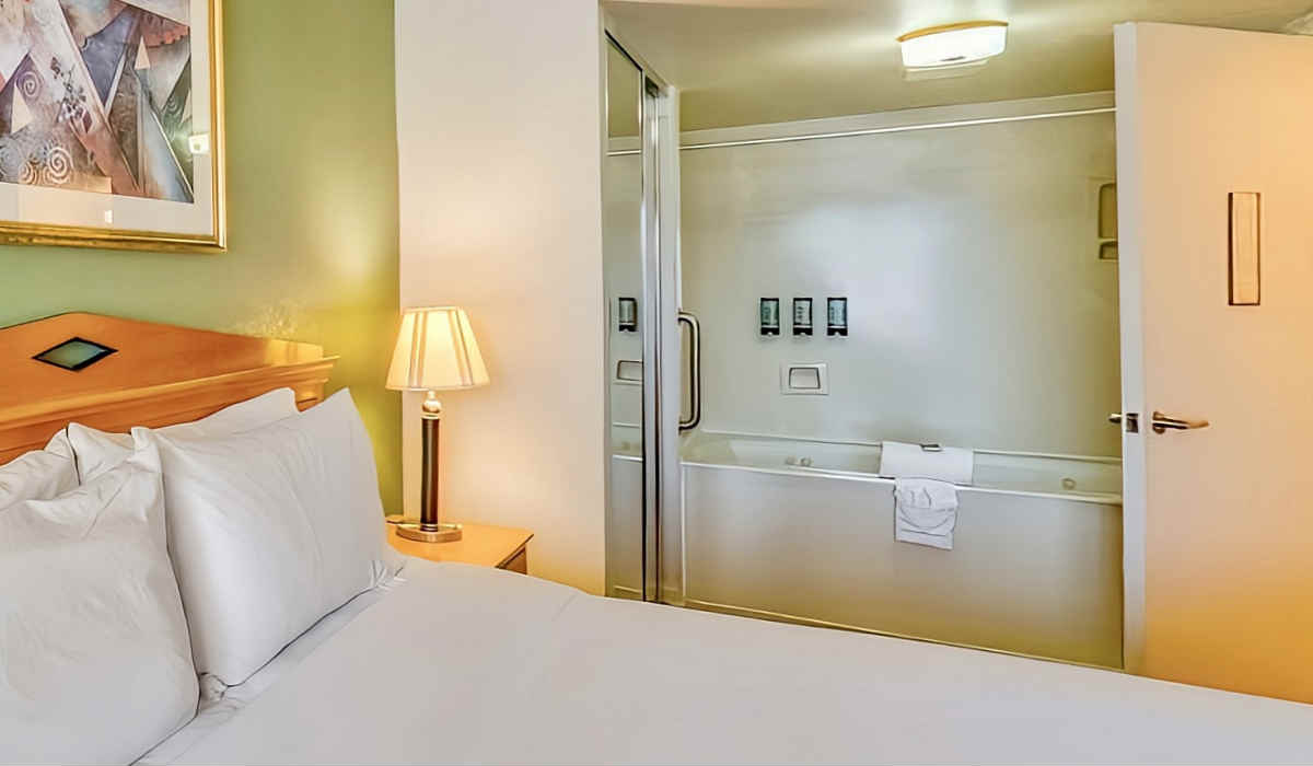 In-Room JACUZZI® Tub at the Best Western SureStay Plus, San Jose CA