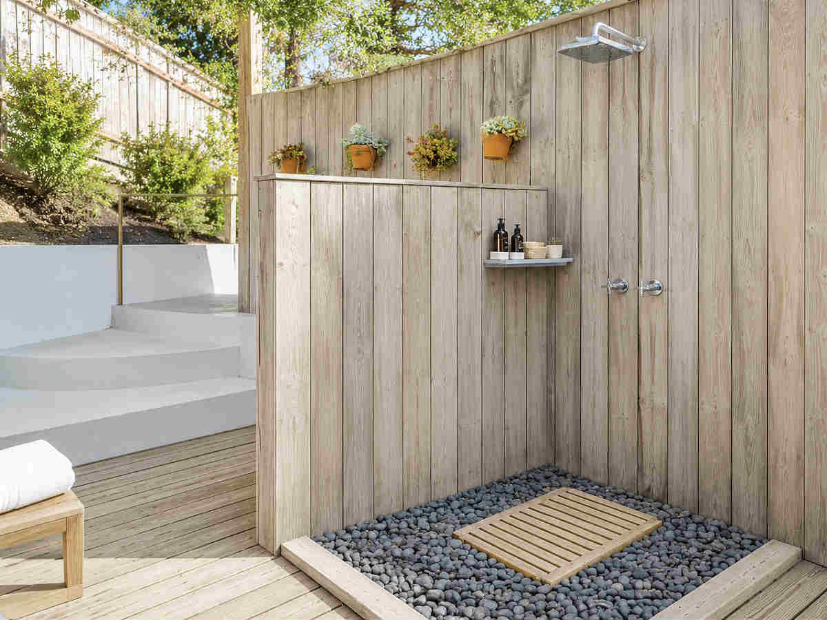 Romantic & Private Outdoor Shower at Calamigos Ranch Resort 