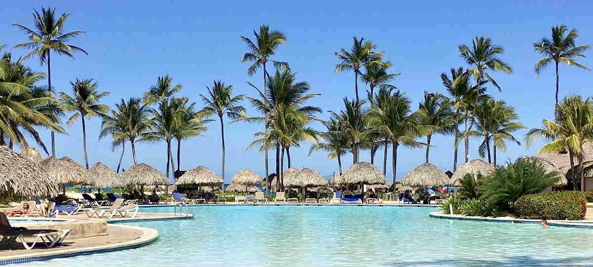 February Afternoon at an All-Inclusive Resort Pool in the Caribbean