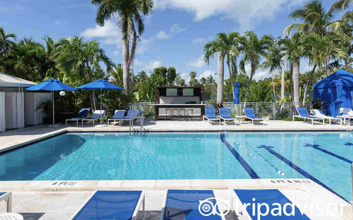 Pool with Palm Trees at the Cheeca Lodge, Islamorada, Florida Keys