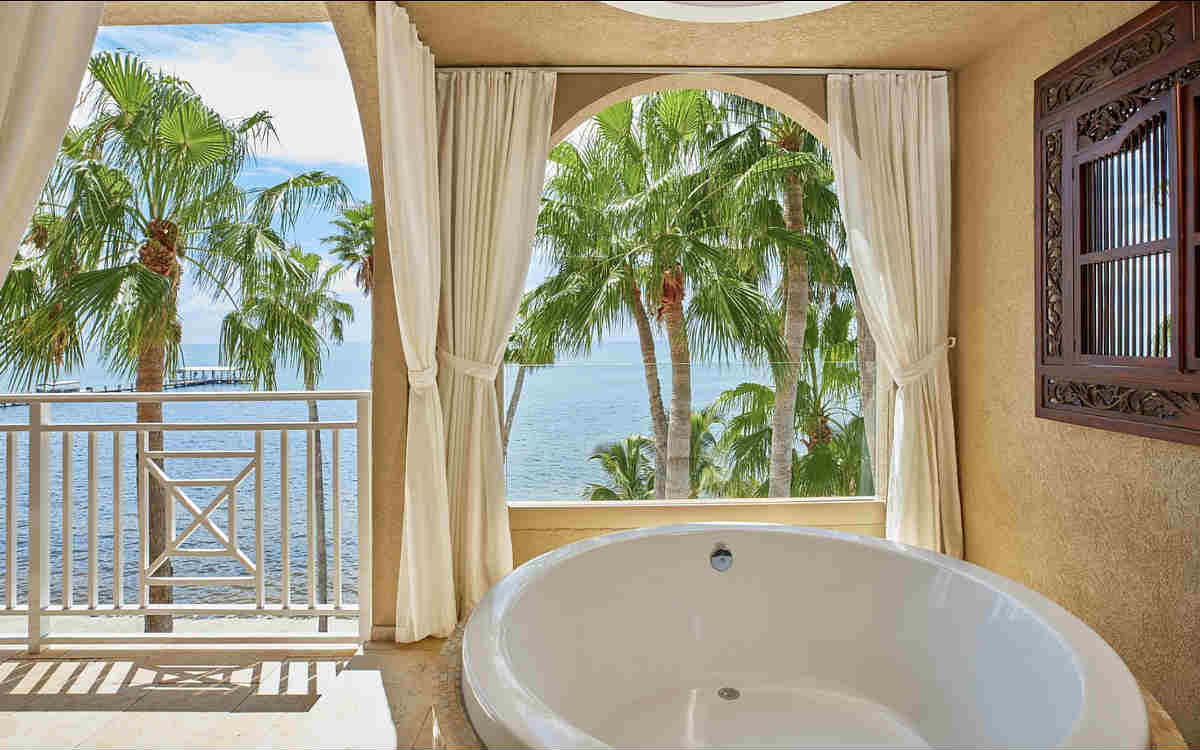 Romantic Suite with a Large Open Air Balcony and Private Hot Tubat teh Cheeca Lodge, Islamorada, Florida Keys.
