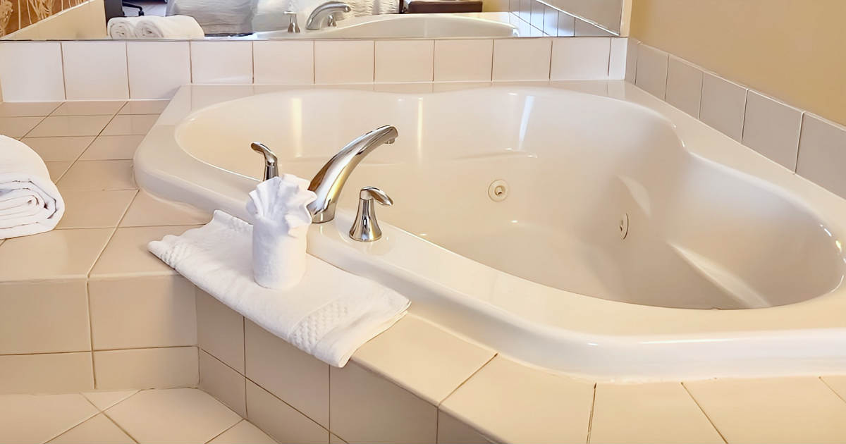 2-Person In-Suite Whirlpool Tub at the Courtyard Hotel in Hartford/Manchester in Connecticut.