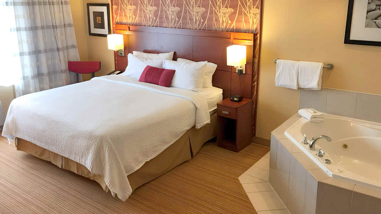 King Whirlpool Suite at the Marriott Courtyard Hotel in London, Ontario