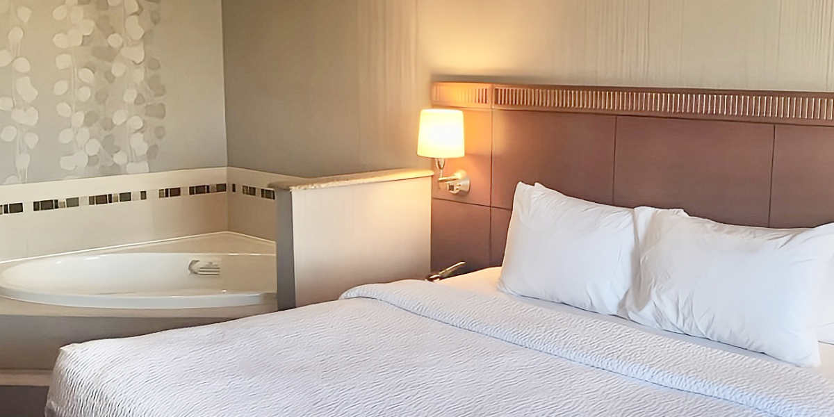 Attractive King Suite with Corner Whirlpool Tub at the Courtyard by Marriott Hotel in Salina, Kansas