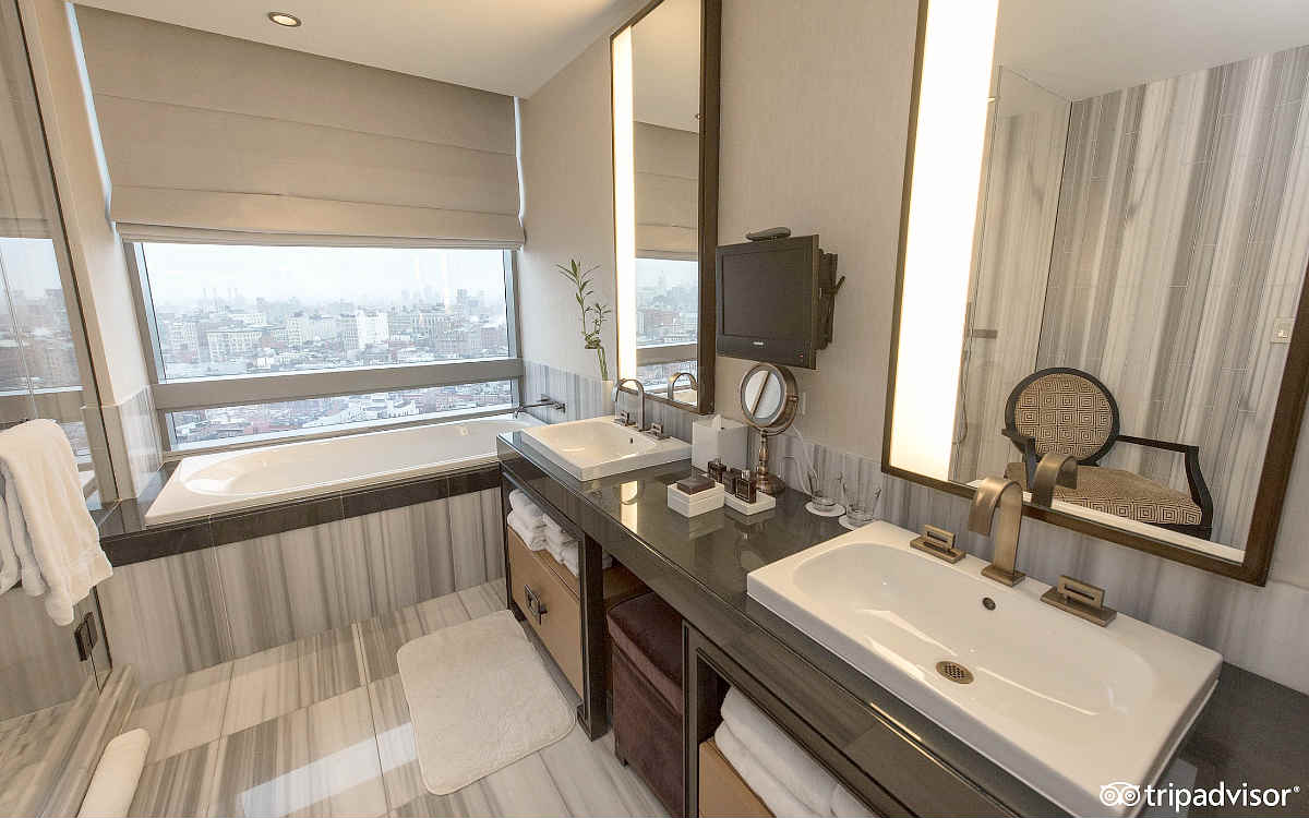 Suite with a deep soaking tub at the Dominick Hotel in New York City