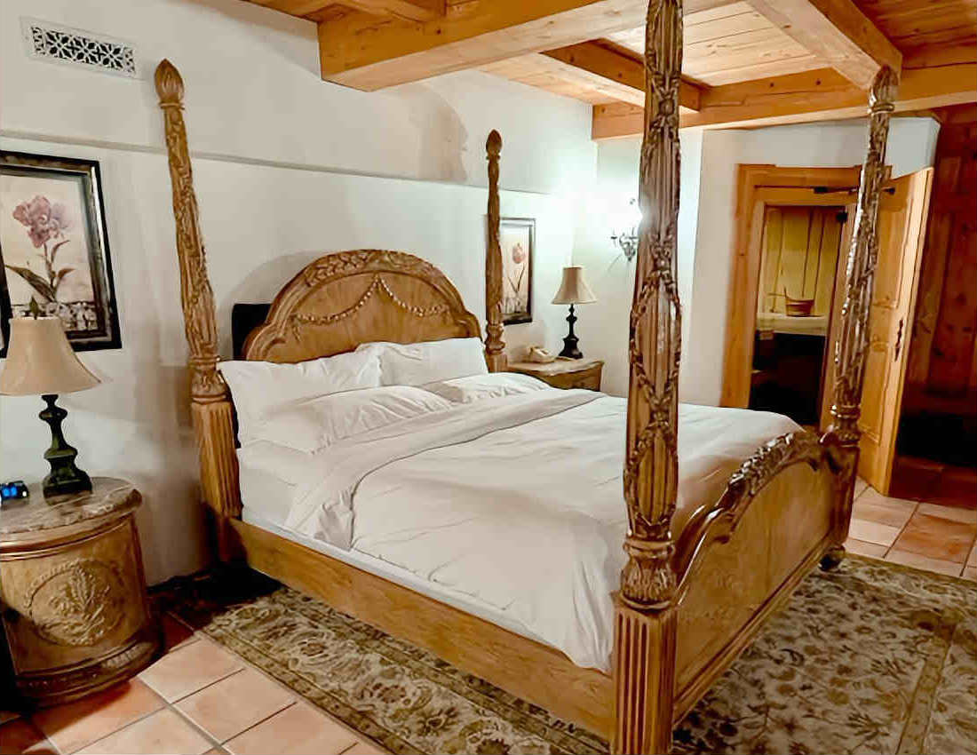 King Bed in a Honeymoon Suite at the Enzian Inn, Leavenworth WA