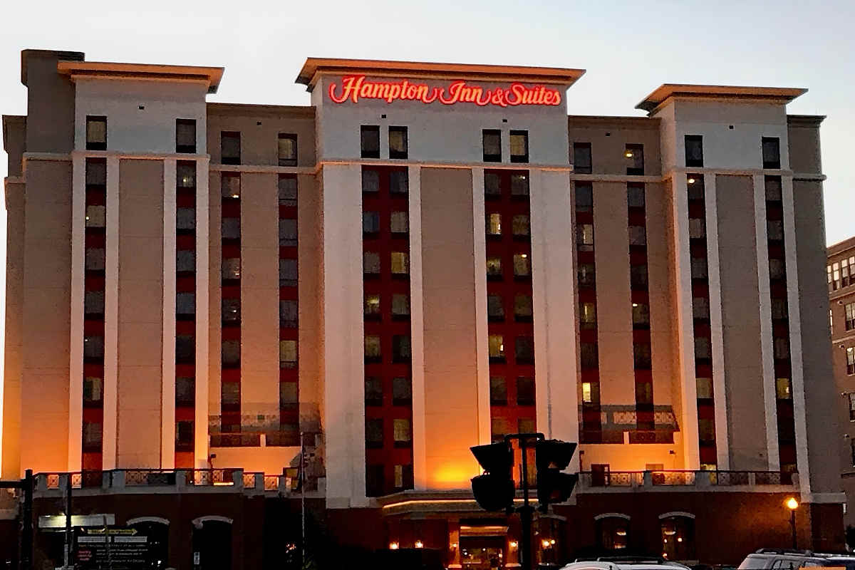Outside View of Hampton Inn & Suites Albany NY at Night