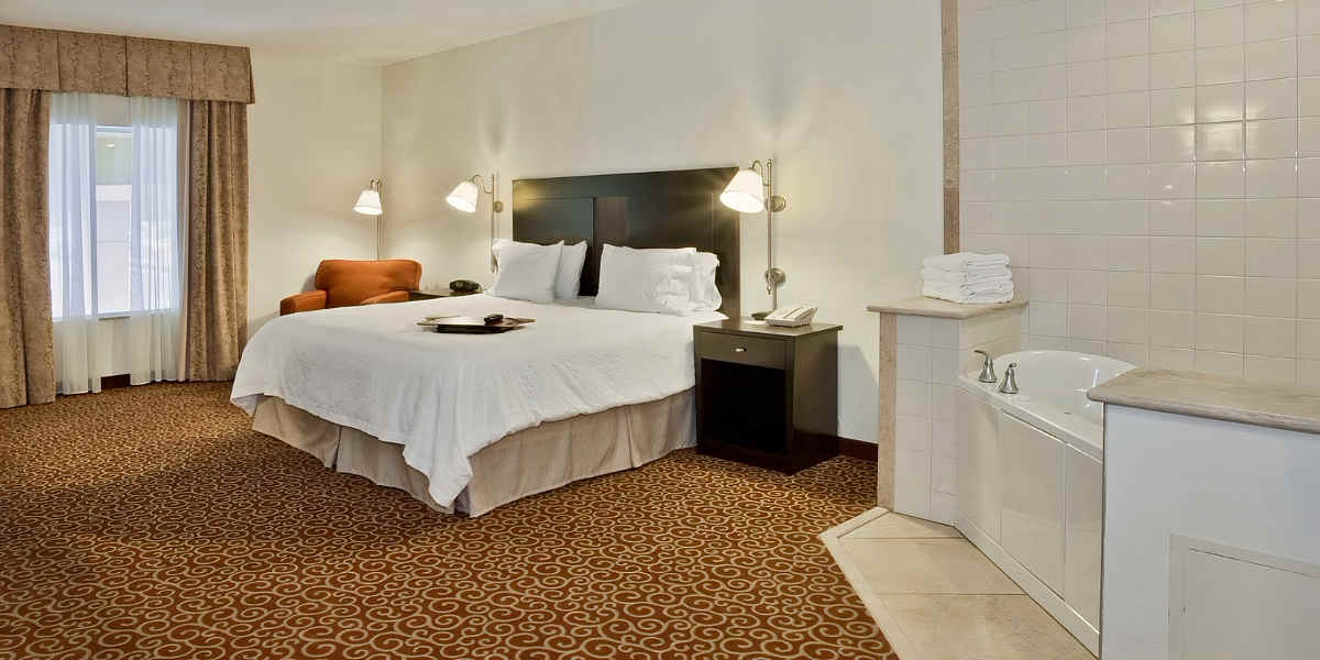 Roomy Suite with a King Bed and Whirlpool Tub at the Hampton Inn, Kingston NY