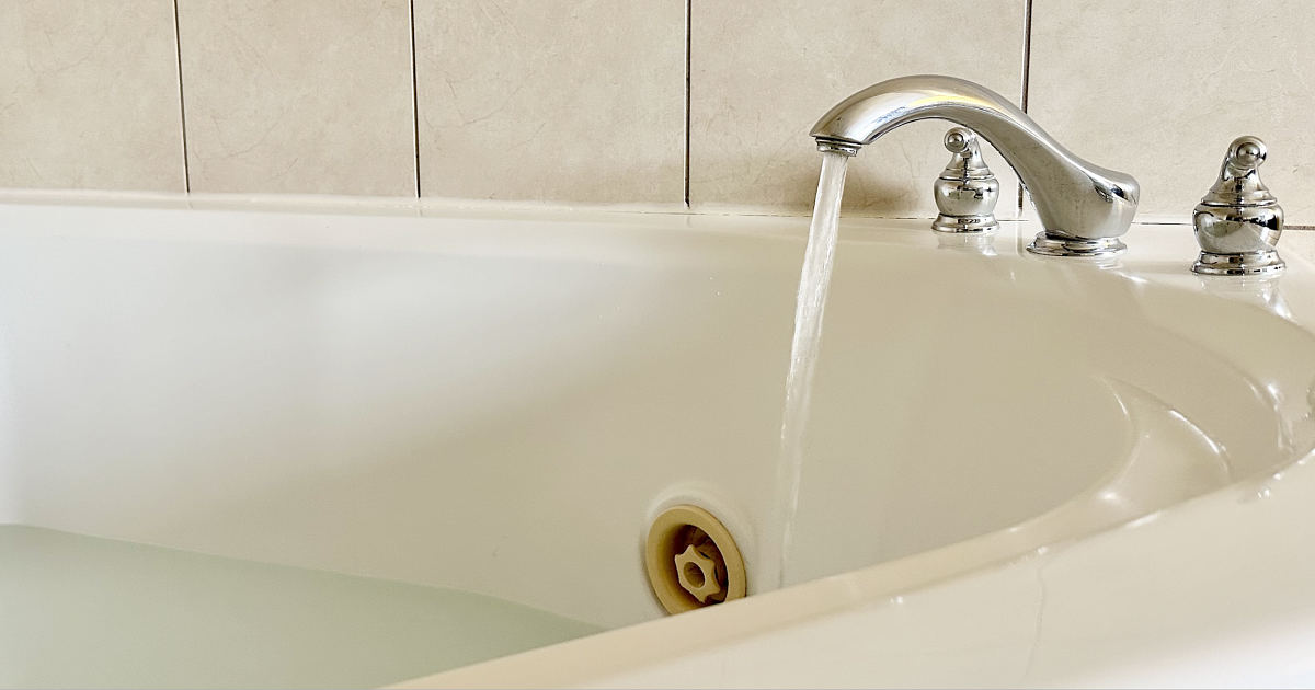 Water Running in a Whirlpool Tub Suite at Hilton Garden Inn