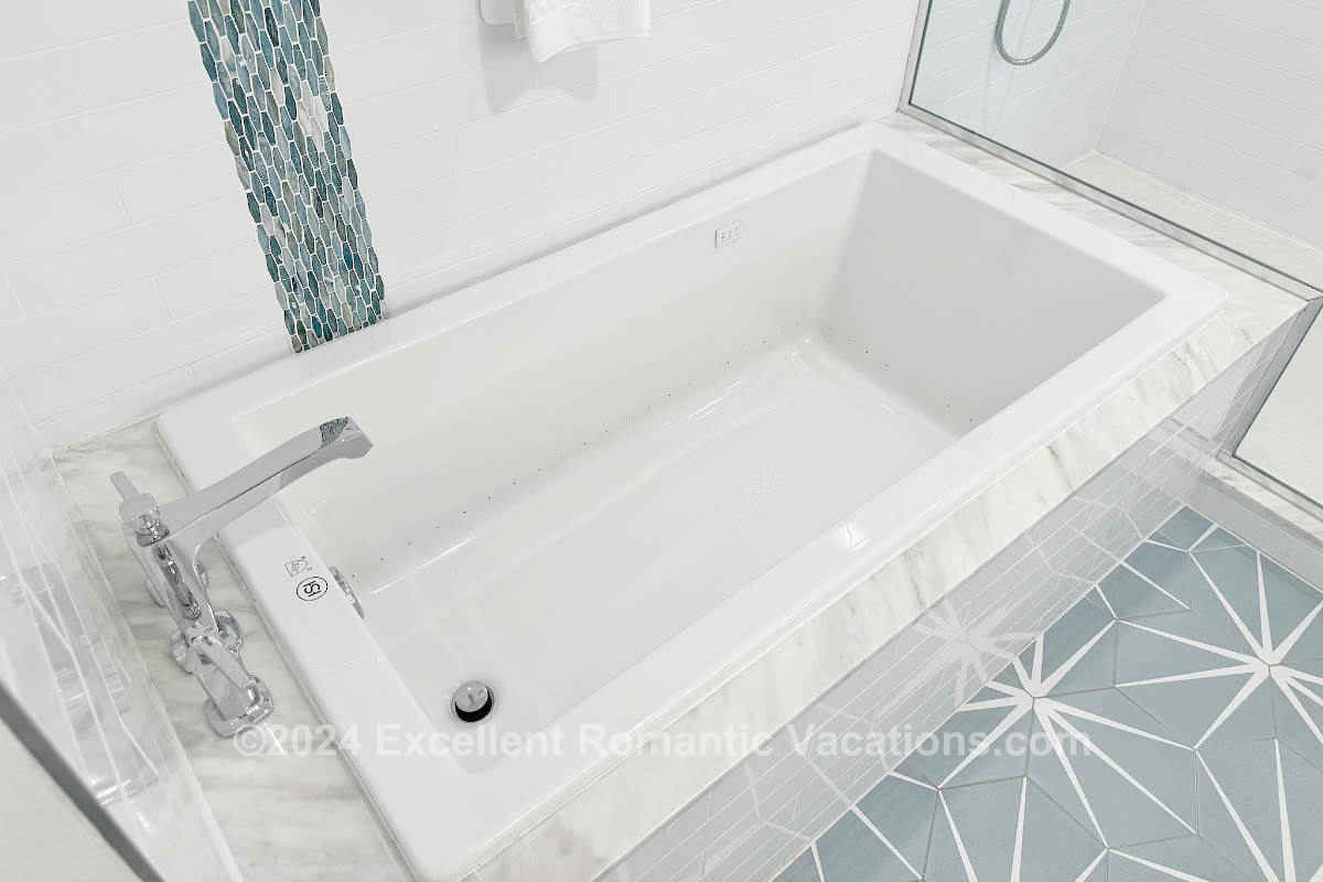 Jetted Spa Tub in the Master Bath of a King 1 Bedroom Suite at Hilton Doubletree Naples Florida