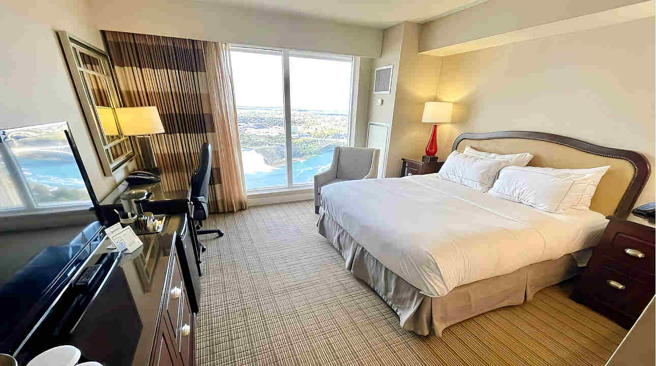 Romantic Suite with a King Bed at the Hilton Niagara Falls Fallsview Hotel