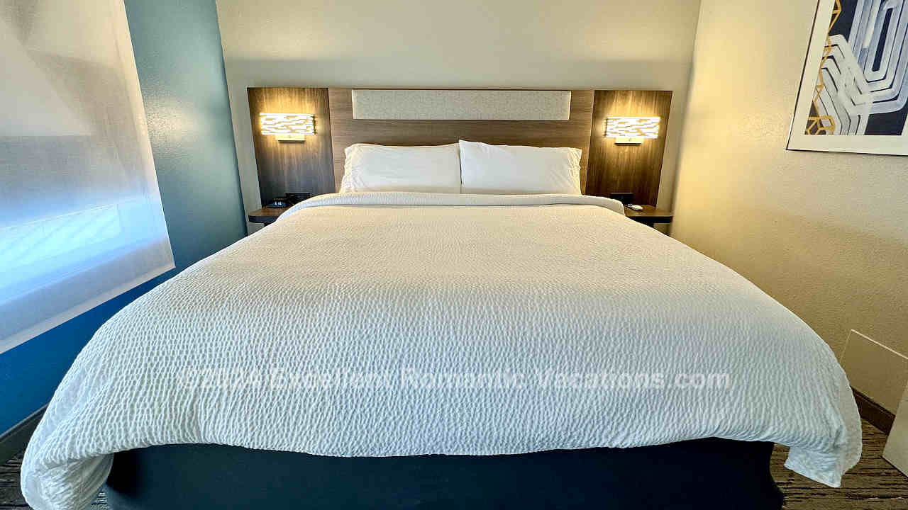 King Bed in a 2 Bedroom Suite with Garden Tub (Jetted) at the Holiday Inn Express & Suites Tampa I-75 Bruce B. Downs