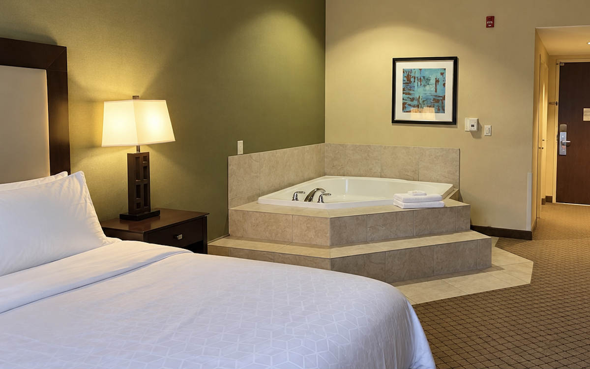 King Bed Whirlpool Suite at the Holiday Inn Express Woodland CA