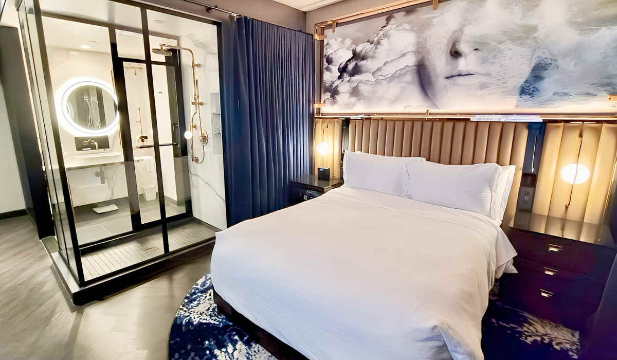 Modern and Romantic King Suite with Walk-in Rain Shower for 2 at the Hotel EMC2 in Chicago, IL