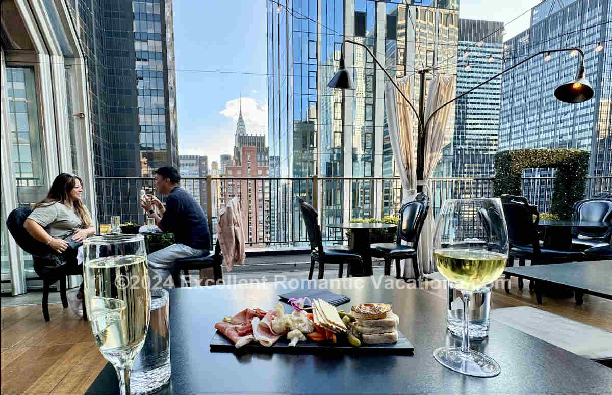 Drinks on the Rooftop Lounge at the Kimberly Hotel in NYC.