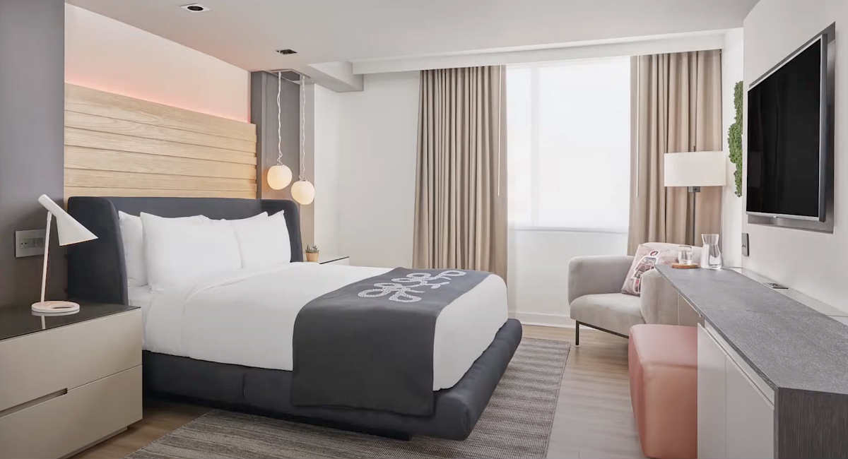 Beautiful King Bed in a Room at the Romantic Hotel Zena in Washington, DC