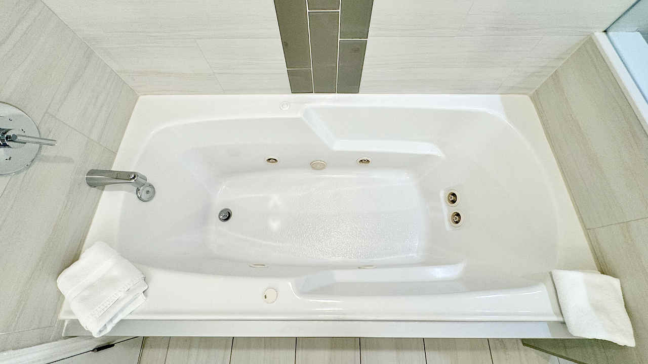 Top View of a Jetted Tub in the Master Bath of Holiday Inn Express in Tampa, Florida