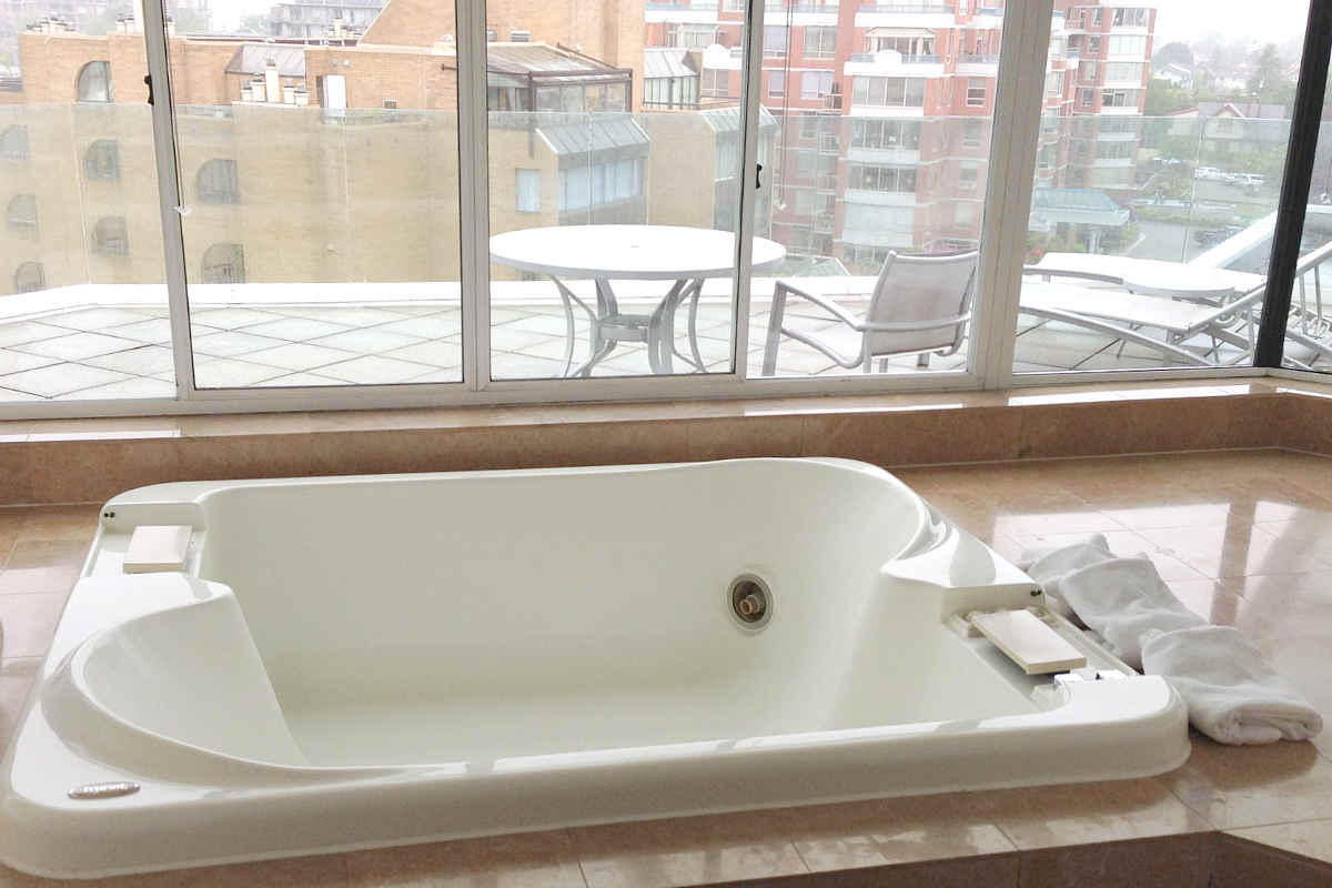 Inn at Laurel Point Spa Tub Suite with Private Patio and View