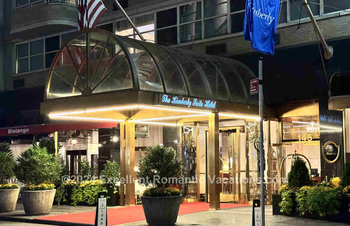 Hotel Kimberly on East 50th Street in NYC at Night