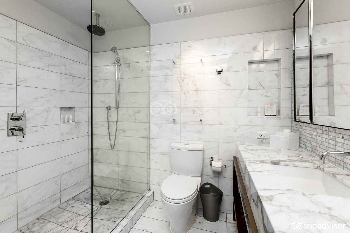 Oversized Walk-in Rain Shower at the Kimpton Hotel Eventi in New York City