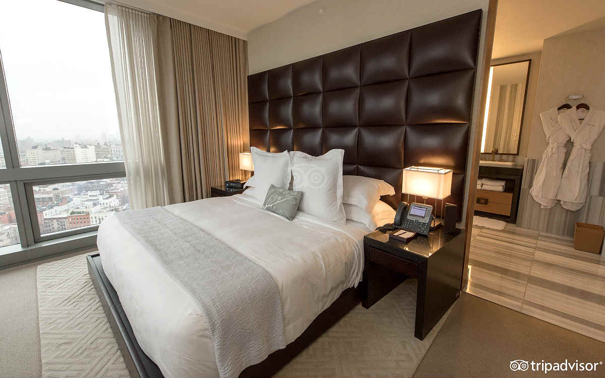 King bed suite with a view at the Dominick Hotel