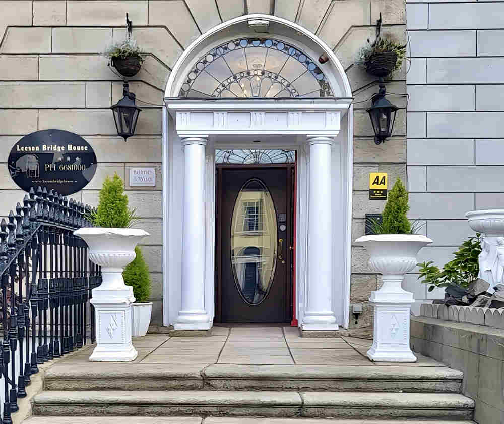 Front of the Leeson Bridge Guesthouse in Dublin, Ireland