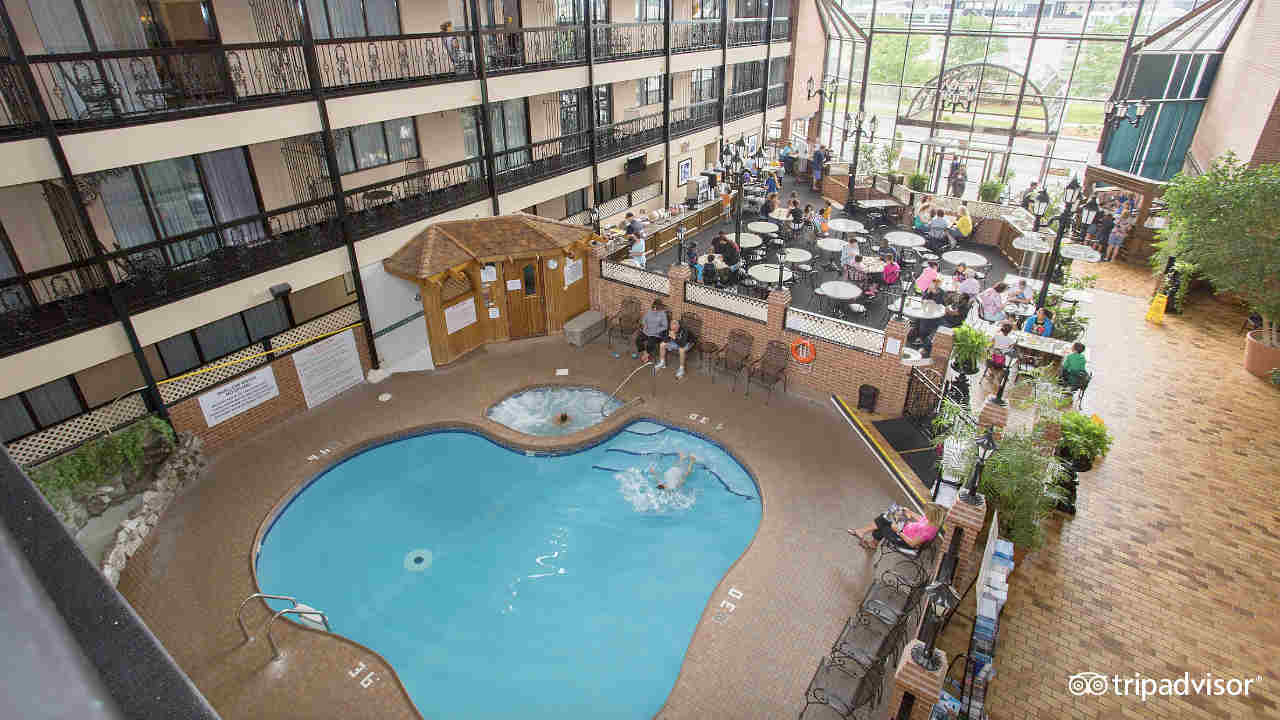 Combination Lobby & Indoor Pool at the Clifton Victoria Inn at the Falls, Niagara Falls, Ontario