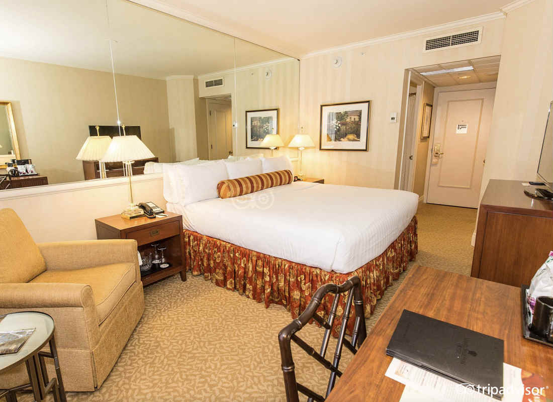 Romantic Room with King Bed at the Mayflower Park Hotel in Seattle, WA.