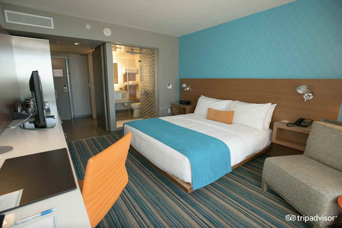 Ocean Premiere Room with Walk-In Shower at the Shore Hotel in Santa Monica, CA.