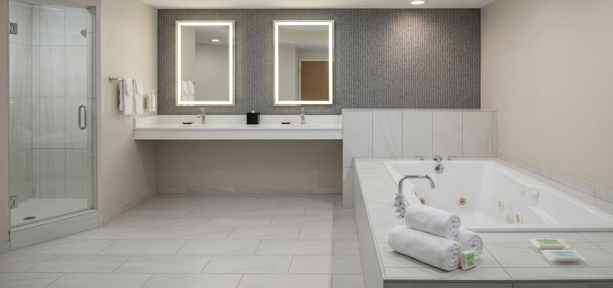 Whirlpool Tub in the Master Bath of a Presidential Suite at Embassy Suites in Hampton, VA