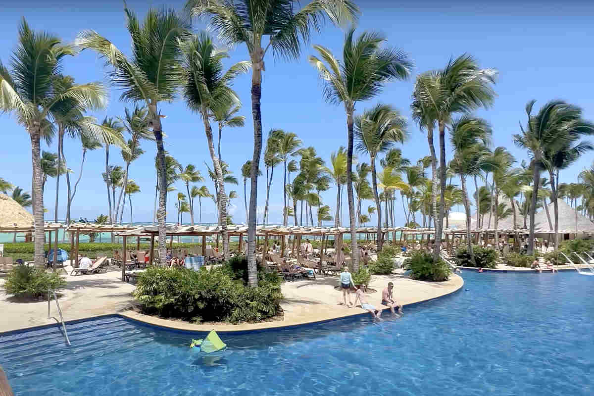 Warm and Romantic Punta Cana Resort Pool in the February Sunshine