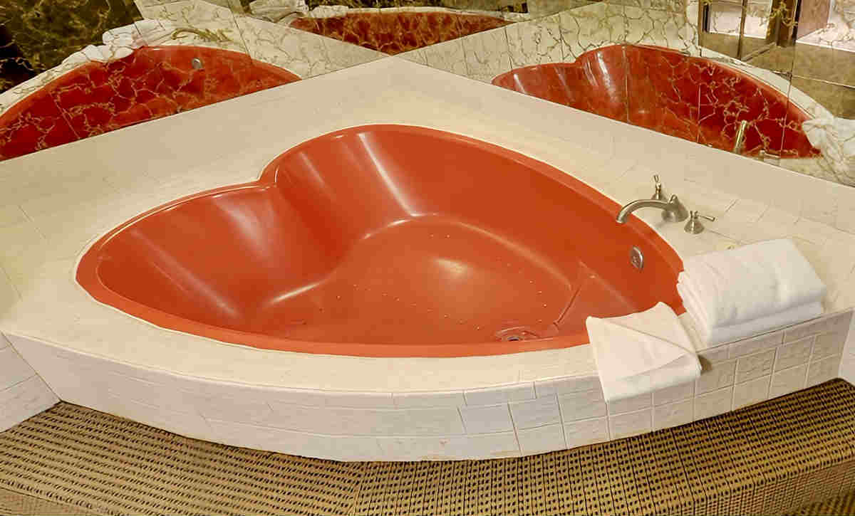 In-Room Heart-shaped Whirlpool Tub at Quality Inn & Suites, Salina Kansas