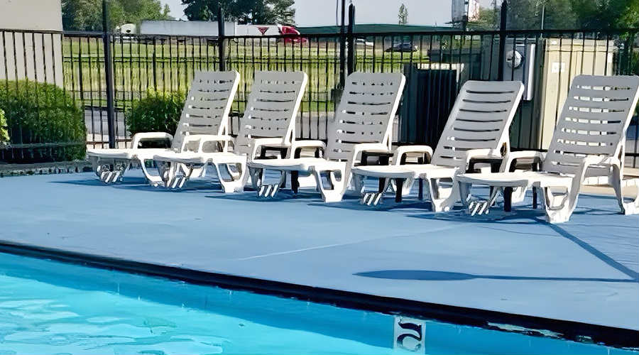 Pool and Pool Chairs at the Red Roof Inn & Suites, Little Rock, Arkansas