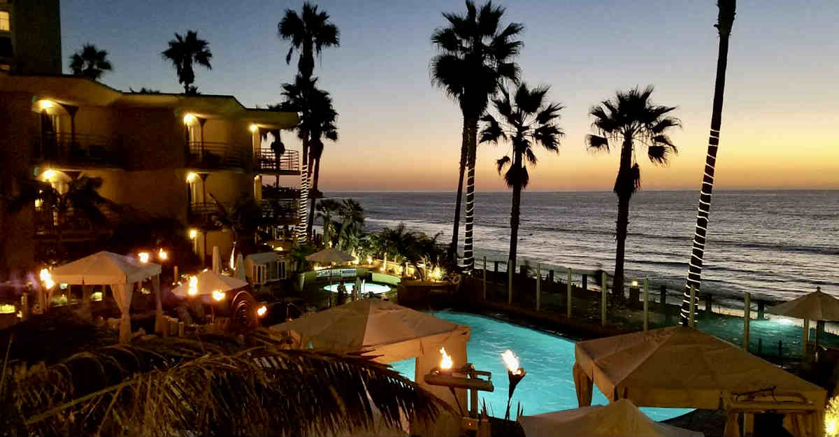 Gorgeous Sunset Over the Pacific Ocean at the Pacific Terrace Hotel in San Diego, California