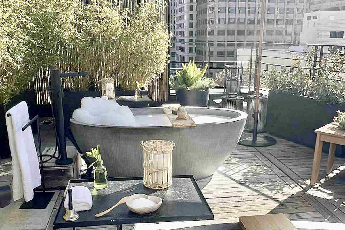 Photo of a Luxury Bath Experience on the Rooftop Spa at the 1 Hotel in San Francisco
