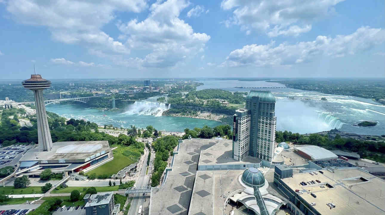 View from the Room Window at a Whirlpool Suite at Hilton Niagara Falls Fallsview Hotel