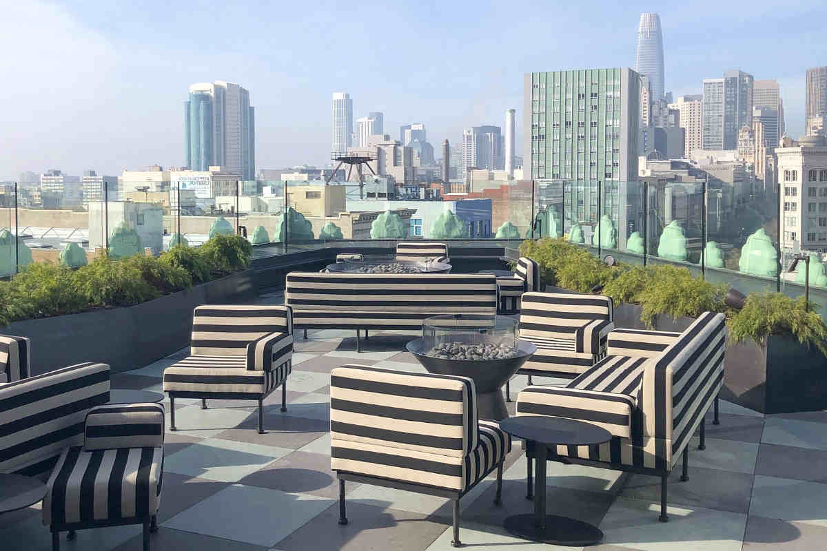 Photo of Seats on the Rooftop Lounge at the San Francisco Proper Hotel