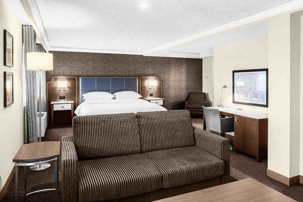 Romantic Suite with a King Bed at the Sheraton Laval, Quebec.