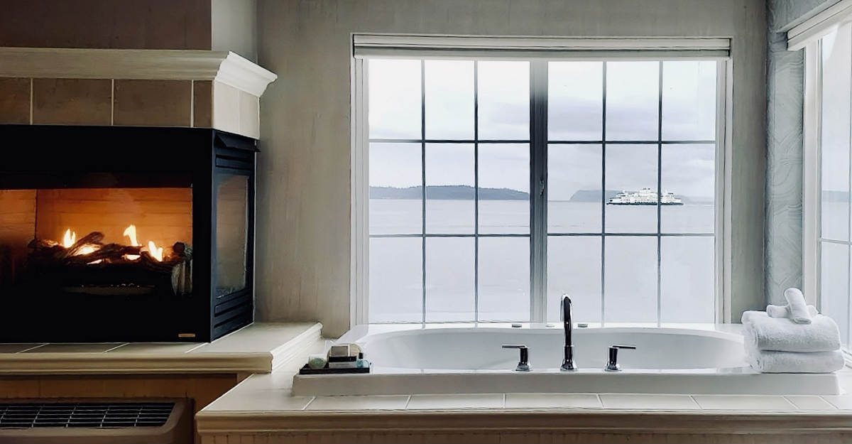 Oceanview JACUZZI® Tub Suite at Silver Cloud Mukilteo, Washington State
