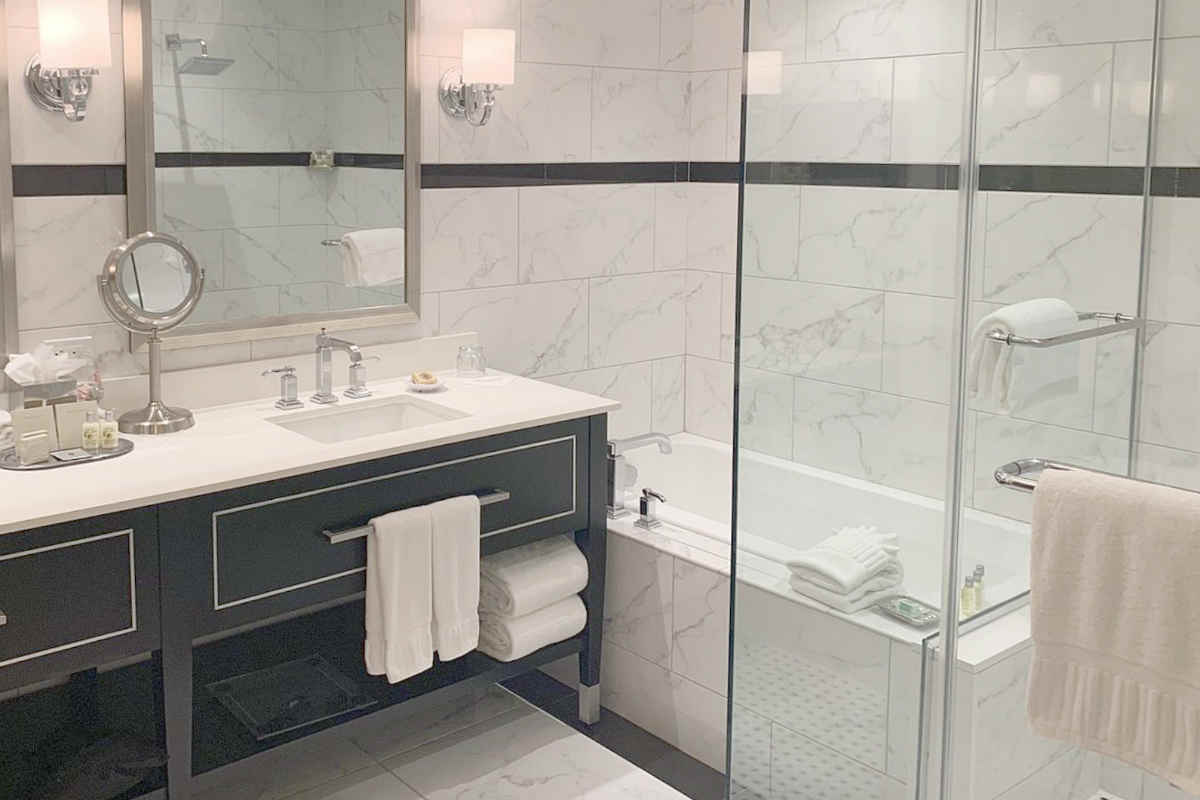 Beautiful Mastere Bath with Soaker Tub in a Club Level Suite at the Inn on Fifth.