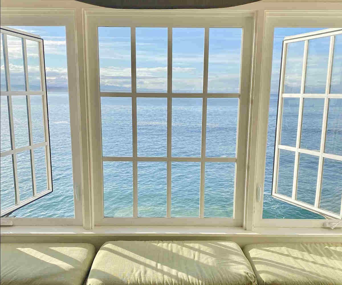 View of the Ocean from a Romantic Suite at the Spindrift Inn, Monterey CA