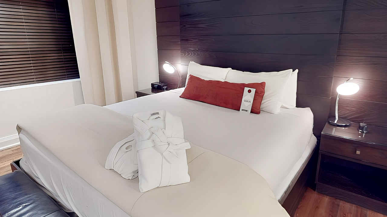 King Bed in a Whirlpool Suite at the Sterling Inn, Niagara Falls, Ontario